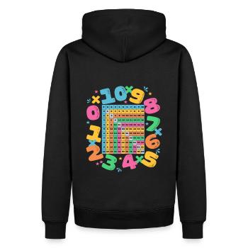 Mathematical Multiplication Table for Kids - Men’s Premium Organic Hoodie - black - Back - Nico (187cm)