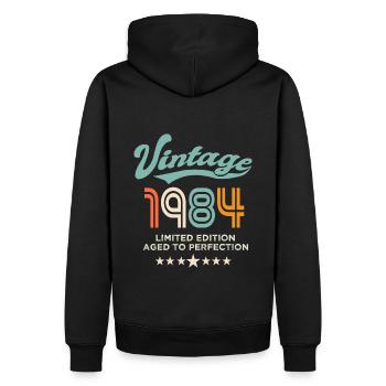 Born in 1984 Birthday 1984, 40 years old - Men’s Premium Organic Hoodie - black - Back - Nico (187cm)