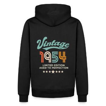Jahrgang 1954 Geburtstag 1954 70 Jahre - Männer Premium Bio Hoodie - Schwarz - Hinten - Nico (187cm)