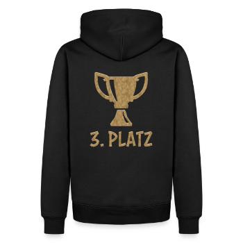 3. Platz Bronze Sieger Gewinner Winner Dritter - Männer Premium Bio Hoodie - Schwarz - Hinten - Nico (187cm)