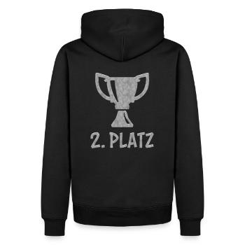 2. Platz Silber Sieger Gewinner Winner Zweiter - Männer Premium Bio Hoodie - Schwarz - Hinten - Nico (187cm)