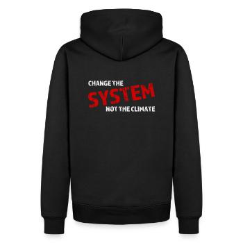 Schüler Demo gegen Klimawandel - Männer Premium Bio Hoodie - Schwarz - Hinten - Nico (187cm)
