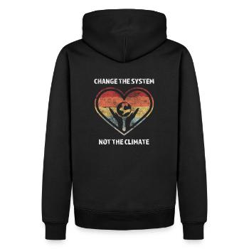 Schüler Demo gegen Klimawandel - Männer Premium Bio Hoodie - Schwarz - Hinten - Nico (187cm)