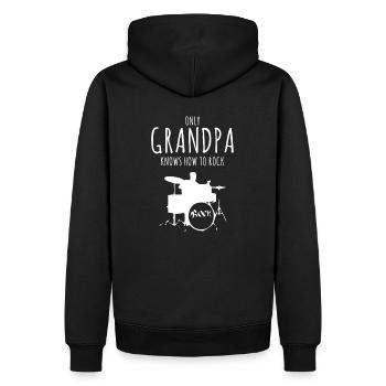 Nur Opa weiss, wie man rockt - funny opa Rockshirt - Männer Premium Bio Hoodie - Schwarz - Hinten - Nico (187cm)