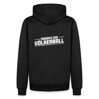 Fridays for Völkerball | Dodgeball Sport Geschenk - Männer Premium Bio Hoodie - Schwarz - Hinten - Nico (187cm)