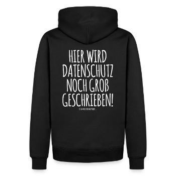 Hier wird Datenschutz noch groß geschrieben DSB - Männer Premium Bio Hoodie - Schwarz - Hinten - Nico (187cm)