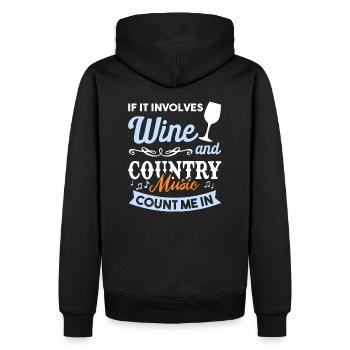 Wein und Country Musik - ich bin dabei - Männer Premium Bio Hoodie - Schwarz - Hinten - Nico (187cm)