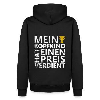 mein kopfkino - Männer Premium Bio Hoodie - Schwarz - Hinten - Nico (187cm)