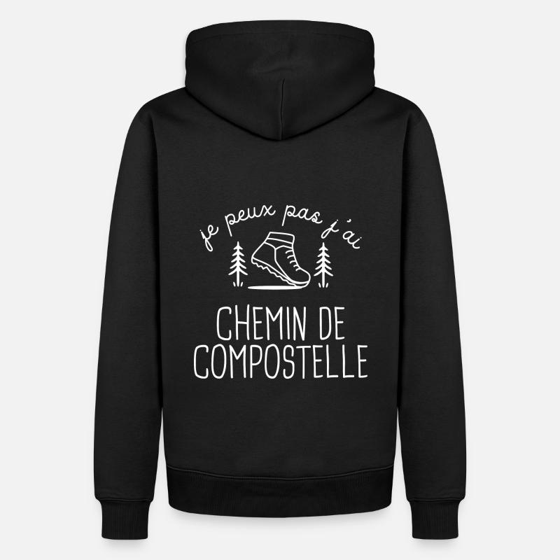 Randonnée Compostelle GR65 randonneur marcher - Sweat à capuche Premium bio Homme - noir