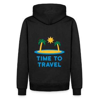 Temps de voyage (île, palmiers, soleil) - Sweat à capuche Premium bio Homme - noir - Dos - Nico (187cm)