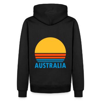 Australia (geteilte Sonne) - Männer Premium Bio Hoodie - Schwarz - Hinten - Nico (187cm)