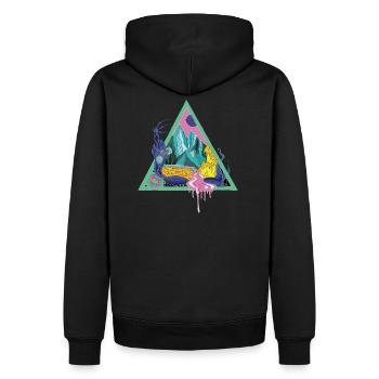 adventure design snow surf skate - awesome colors - Men’s Premium Organic Hoodie - black - Back - Nico (187cm)