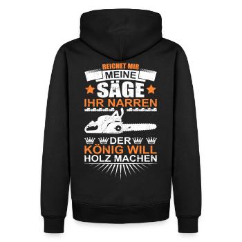 Kettensäge Motorsäge Holz Machen - Männer Premium Bio Hoodie - Schwarz - Hinten - Nico (187cm)