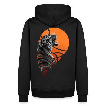 tiger - Men’s Premium Organic Hoodie - black - Back - Nico (187cm)