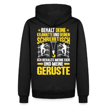Gerüstbauer Gerüstbau Gerüster Geschenk - Männer Premium Bio Hoodie - Schwarz - Hinten - Nico (187cm)