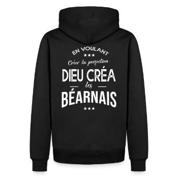 béarnais cadeau homme humour fierté béarn - Sweat à capuche Premium bio Homme - noir - Dos - Nico (187cm)