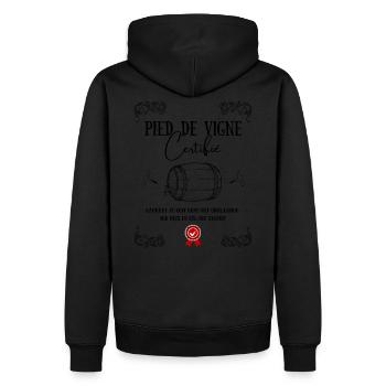 Pied de Vigne - Sweat à capuche Premium bio Homme - noir - Dos - Nico (187cm)