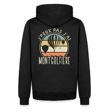 J'peux pas j'ai montgolfière cadeau sport pilote - Sweat à capuche Premium bio Homme - noir - Dos - Nico (187cm)