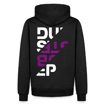 Dubstep typography - Men’s Premium Organic Hoodie - black - Back - Nico (187cm)