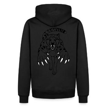 Jumping Cheetah - Men’s Premium Organic Hoodie - black - Back - Nico (187cm)