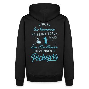 Meilleur Pecheur Peche Houmur Carnassier Carpiste - Sweat à capuche Premium bio Homme - noir - Dos - Nico (187cm)