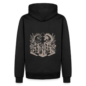 DONT MESS WITH THE CROWD - Männer Premium Bio Hoodie - Schwarz - Hinten - Nico (187cm)