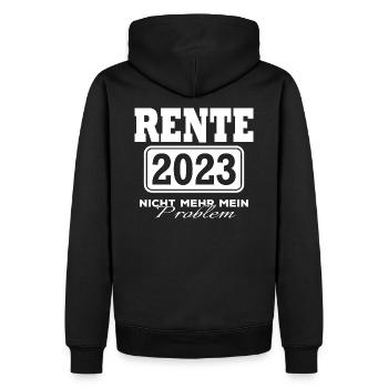 Rente 2023 Nicht mehr mein Problem - Männer Premium Bio Hoodie - Schwarz - Hinten - Nico (187cm)