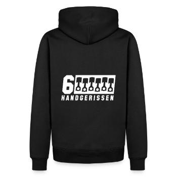 6 Zylinder handgerissen Autotuning Motor Shirt - Männer Premium Bio Hoodie - Schwarz - Hinten - Nico (187cm)