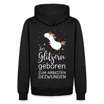 Licorne Né pour scintiller les œuvres - Sweat à capuche Premium bio Homme - noir - Dos - Nico (187cm)