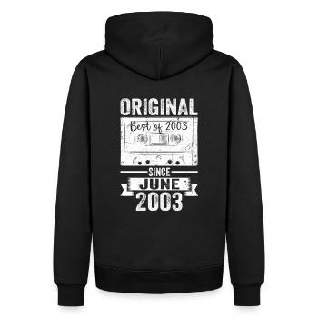 Original Juni 2003 19. Geburtstag Geschenk Herren - Männer Premium Bio Hoodie - Schwarz - Hinten - Nico (187cm)