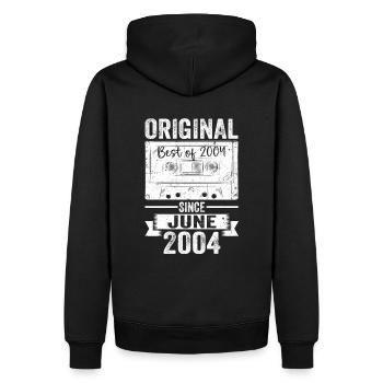 Original Juni 2004 18. Geburtstag Geschenk Herren - Männer Premium Bio Hoodie - Schwarz - Hinten - Nico (187cm)