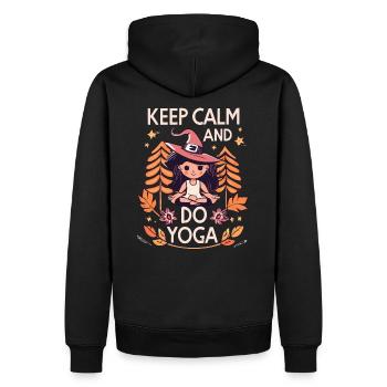 Keep Calm and do Yoga Meditation Liebhaber - Männer Premium Bio Hoodie - Schwarz - Hinten - Nico (187cm)