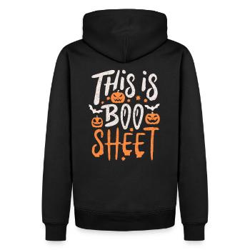Halloween C’est Boo Sheet Ghost - Sweat à capuche Premium bio Homme - noir - Dos - Nico (187cm)