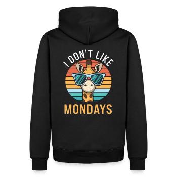 Giraffe I Don`t Like Mondays - Männer Premium Bio Hoodie - Schwarz - Hinten - Nico (187cm)