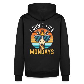 Giraffe I Don`t Like Mondays - Männer Premium Bio Hoodie - Schwarz - Hinten - Nico (187cm)