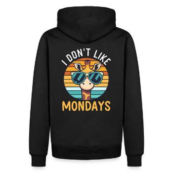 Giraffe I Don`t Like Mondays - Männer Premium Bio Hoodie - Schwarz - Hinten - Nico (187cm)