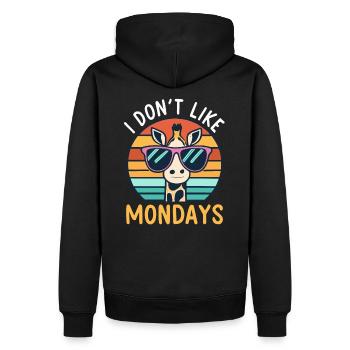 Giraffe I Don`t Like Mondays - Männer Premium Bio Hoodie - Schwarz - Hinten - Nico (187cm)