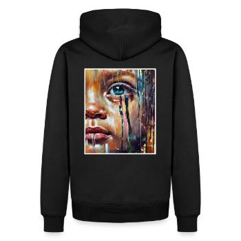 Abstrait Fille Triste Gens Malheureux - Sweat à capuche Premium bio Homme - noir - Dos - Nico (187cm)