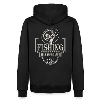 Pêche Bière Et Amis Pêche Pêche Dictons De Pêche - Sweat à capuche Premium bio Homme - noir - Dos - Nico (187cm)
