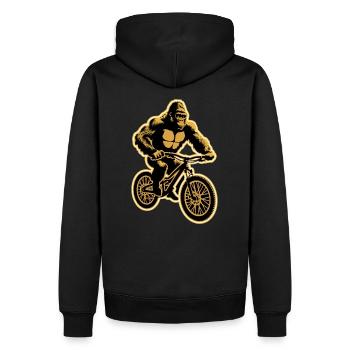 Gorilla Biker VTT E-Biker Vélo - Sweat à capuche Premium bio Homme - noir - Dos - Nico (187cm)