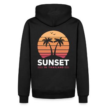 Coucher de soleil en Thaïlande Vacances Palmiers Pleine Lune - Sweat à capuche Premium bio Homme - noir - Dos - Nico (187cm)