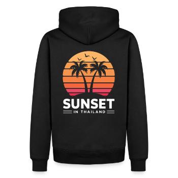 Coucher de soleil en Thaïlande Vacances Palmiers Pleine Lune - Sweat à capuche Premium bio Homme - noir - Dos - Nico (187cm)