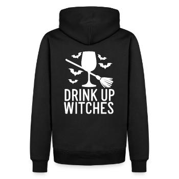 Halloween Witches Saying Drink Up Witches - Men’s Premium Organic Hoodie - black - Back - Nico (187cm)