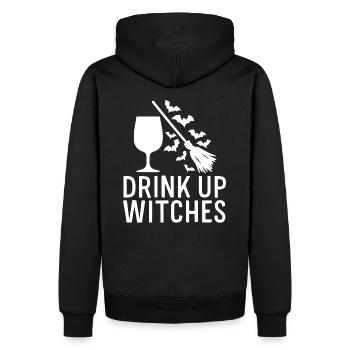 Halloween Witches' Broom Toast Drink Up Witches - Men’s Premium Organic Hoodie - black - Back - Nico (187cm)
