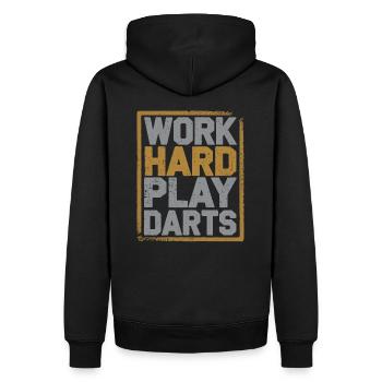 Travailler dur Jeu Fléchettes Joueur de fléchettes Sport - Sweat à capuche Premium bio Homme - noir - Dos - Nico (187cm)