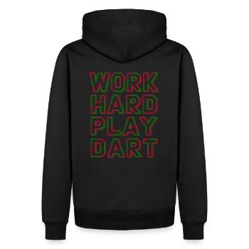 Travailler dur Jeu Fléchettes Fléchettes - Sweat à capuche Premium bio Homme - noir - Dos - Nico (187cm)