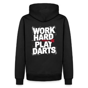 Travailler dur Jeu Fléchettes Fléchettes - Sweat à capuche Premium bio Homme - noir - Dos - Nico (187cm)