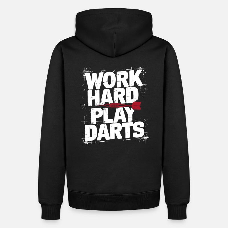 Travailler dur Jeu Fléchettes Fléchettes - Sweat à capuche Premium bio Homme - noir