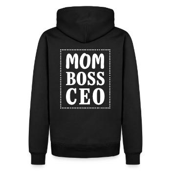 Mom CEO Starke Mama Mindset - Männer Premium Bio Hoodie - Schwarz - Hinten - Nico (187cm)