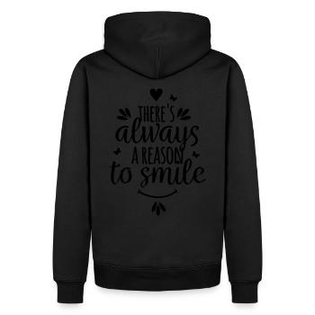 Es gibt immer einen Grund zu lächeln - Männer Premium Bio Hoodie - Schwarz - Hinten - Nico (187cm)
